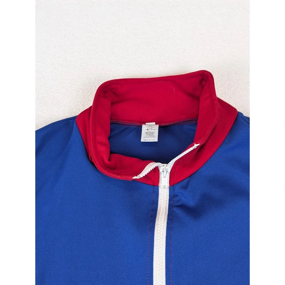 Blue Red Union Jack‎ Track Jacket Full Zip Mens Size L Made in USA VTG Full Zip